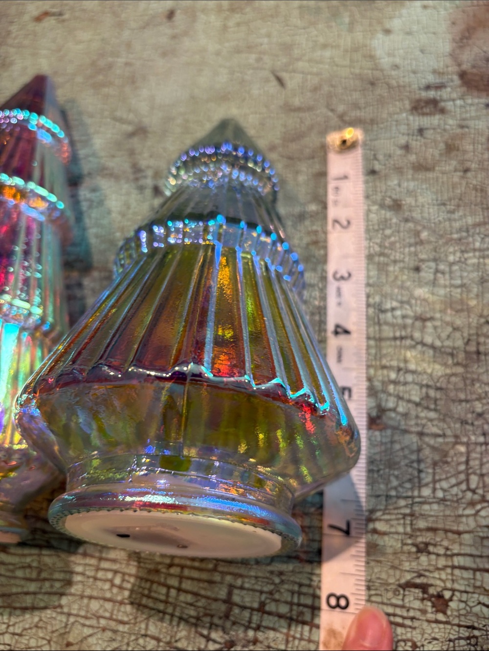 Set of 3 Iridescent LED Glass Christmas Trees Holiday Tabletop Decor - Picture 8 of 9
